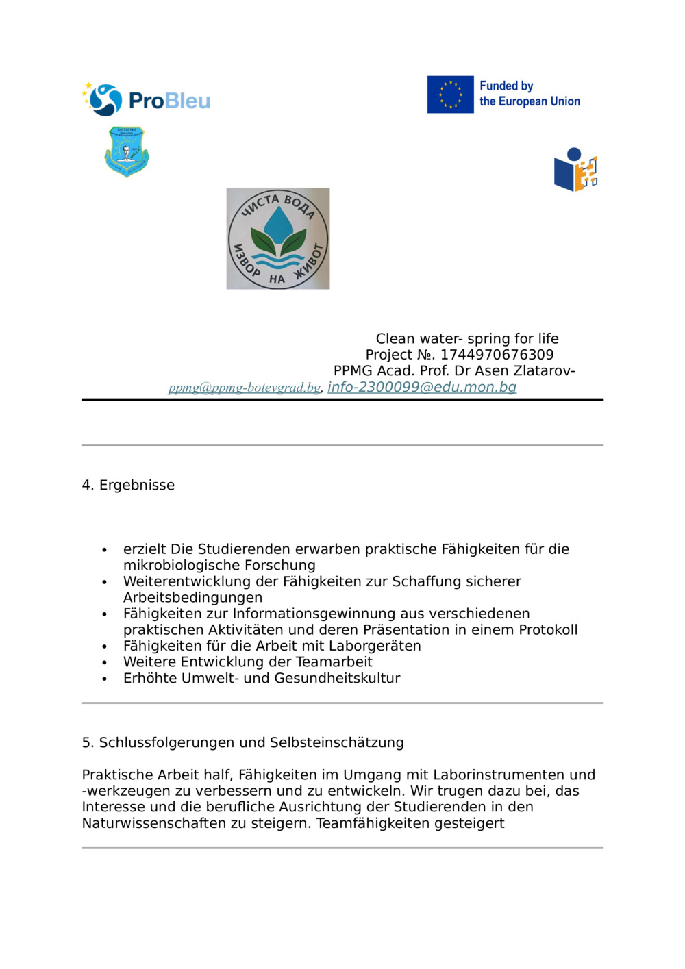 Bericht – MIKROBIOLOGISCHE UNTERSUCHUNG VON MIKROORGANISMEN IM WASSER AUS VERSCHIEDENEN QUELLEN_2