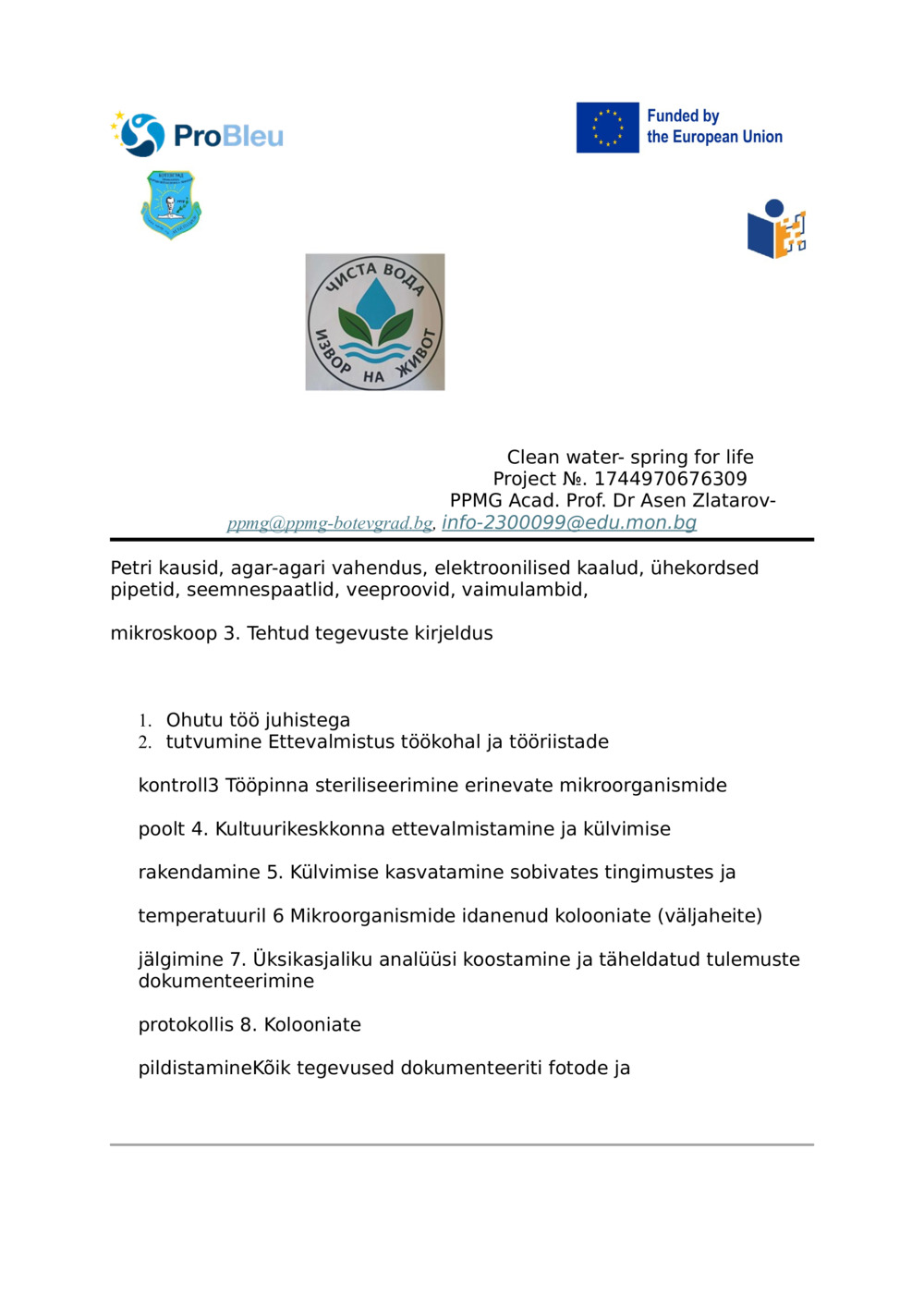 Aruanne - MIKROBIOLOOGILINE UURIMINE VEES ERINEVATEST ALLIKATEST_1