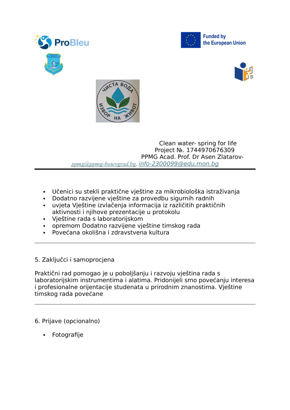 Izvještaj - MIKROBIOLOŠKI PREGLED MIKROORGANIZAMA U VODI IZ RAZLIČITIH IZVORA_2