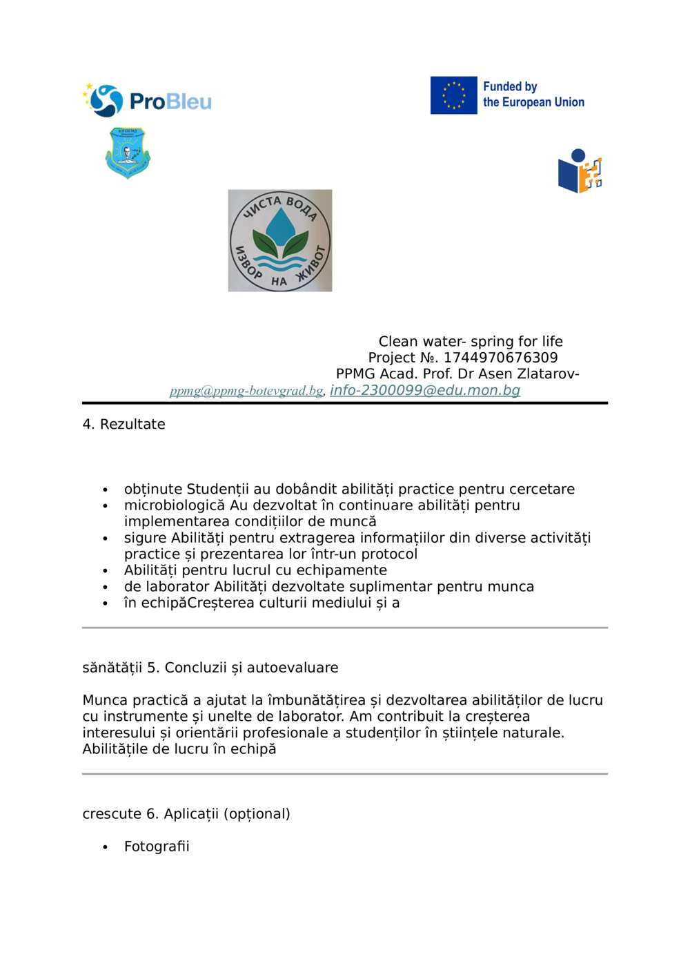 Raport - EXAMINAREA MICROBIOLOGICĂ A MICROORGANISMELOR DIN APĂ DIN DIVERSE SURSE_2