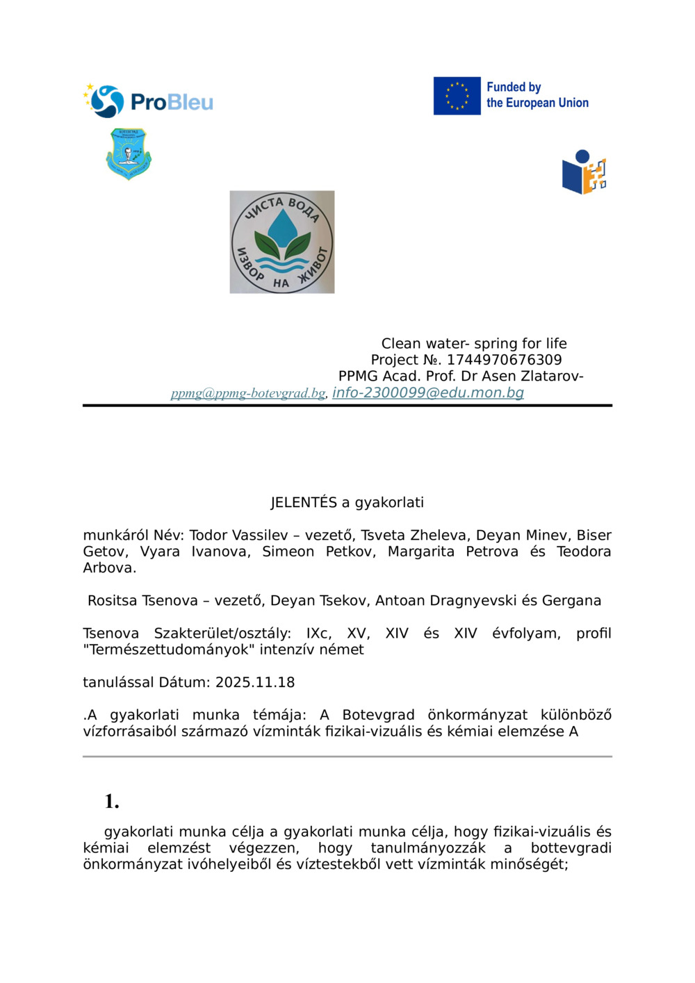 Fizikai - kémiai elemzés