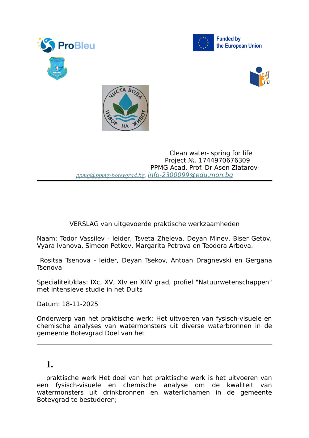 Fysisch - chemische analyse