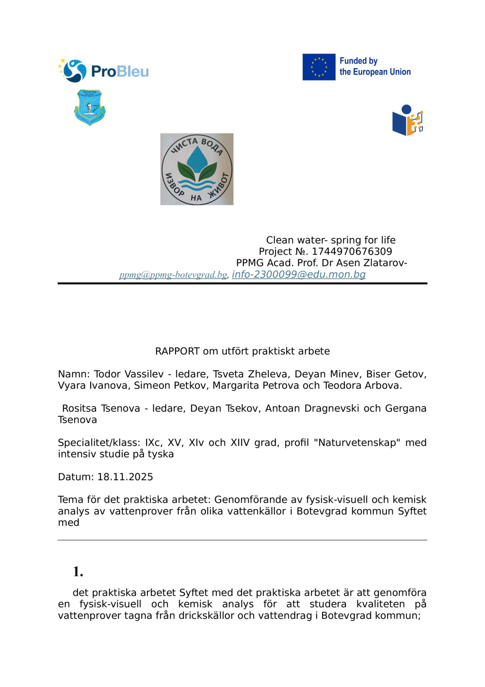 Fysikalisk - kemisk analys