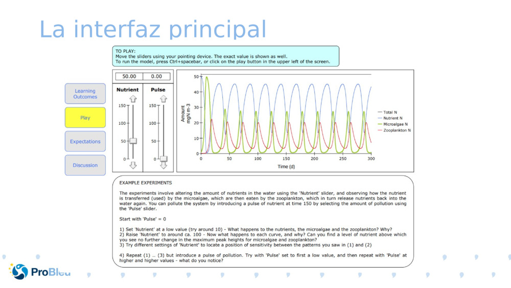 La interfaz principal