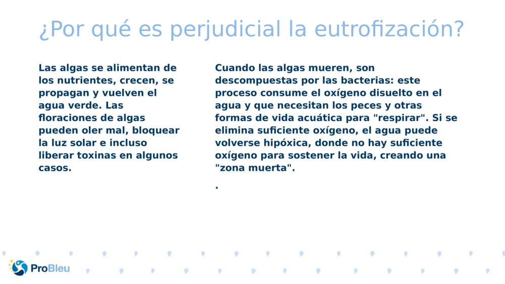 ¿Por qué es perjudicial la eutrofización?