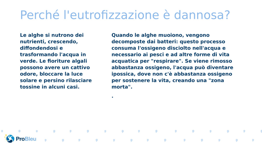 Perché l'eutrofizzazione è dannosa?