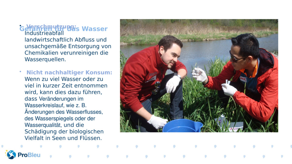 Gefahren für das Wasser