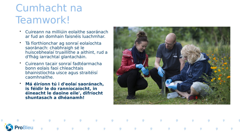 Cumhacht na Teamwork!