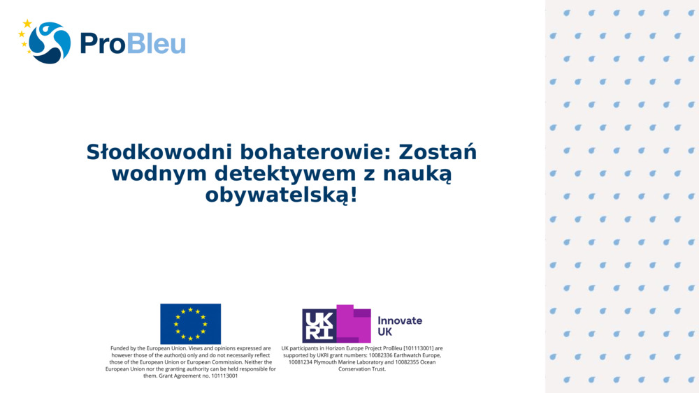 Słodkowodni bohaterowie: Zostań wodnym detektywem z nauką obywatelską!