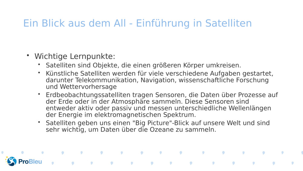 Ein Blick aus dem All - Einführung in Satelliten