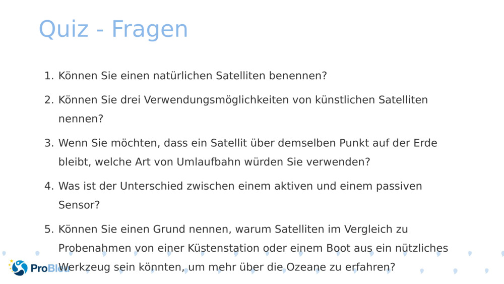 Quiz - Fragen