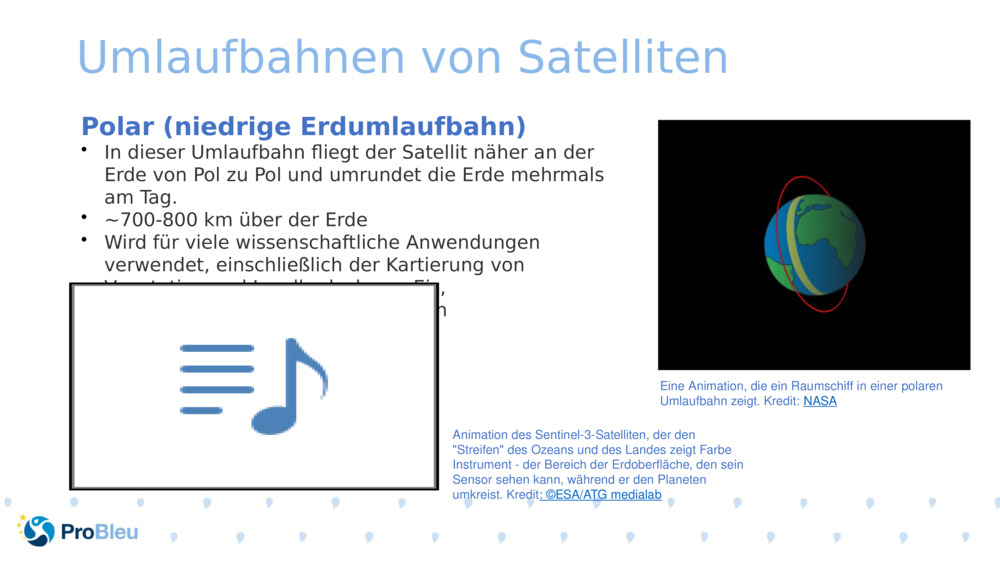 Umlaufbahnen von Satelliten