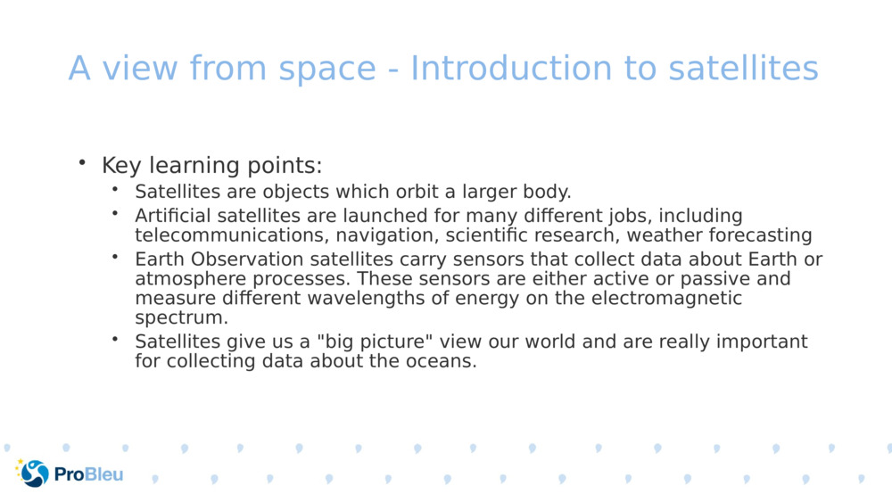 A view from space - Introduction to satellites