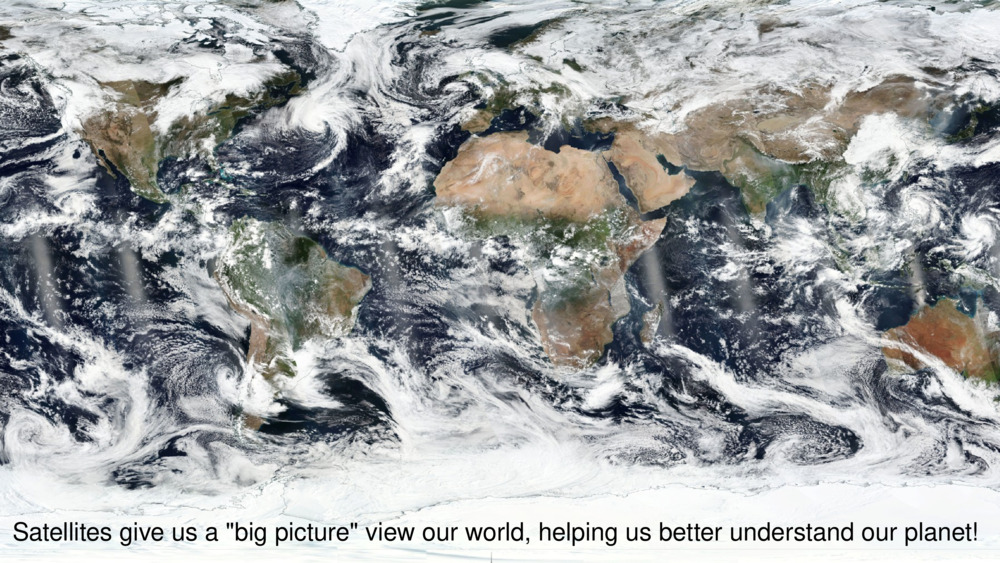 Satellites give us a "big picture" view our world, helping us better understand our planet!