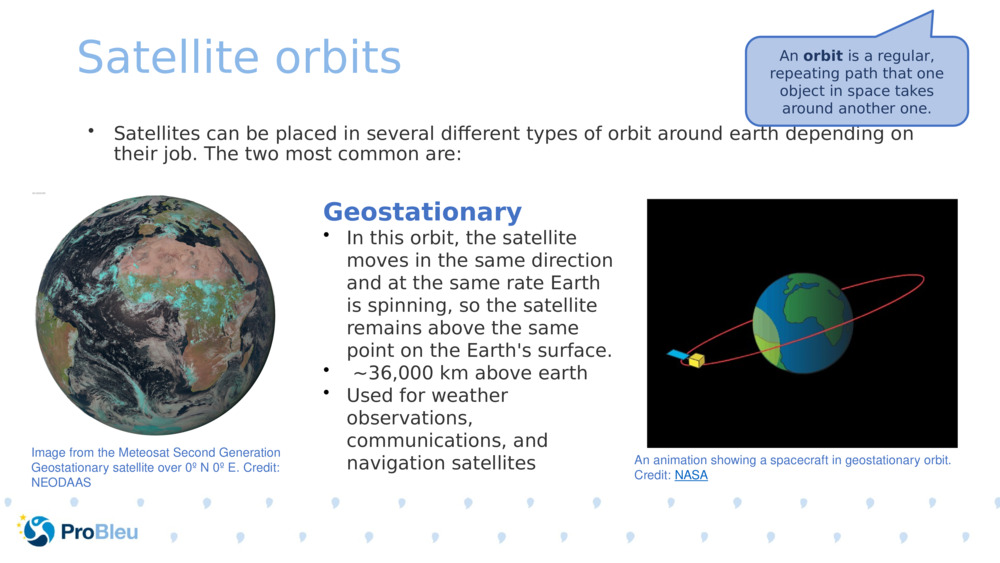 Satellite orbits