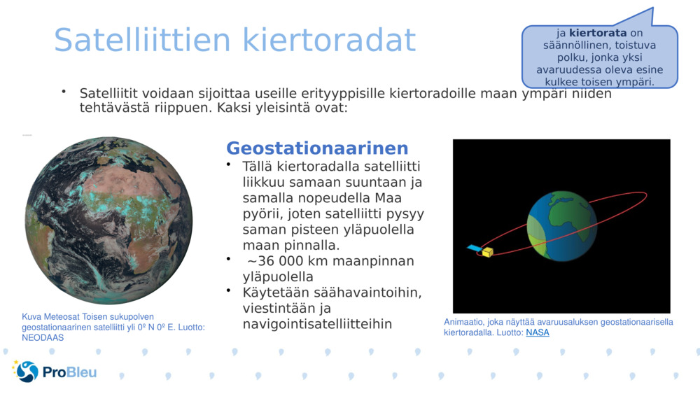 Satelliittien kiertoradat