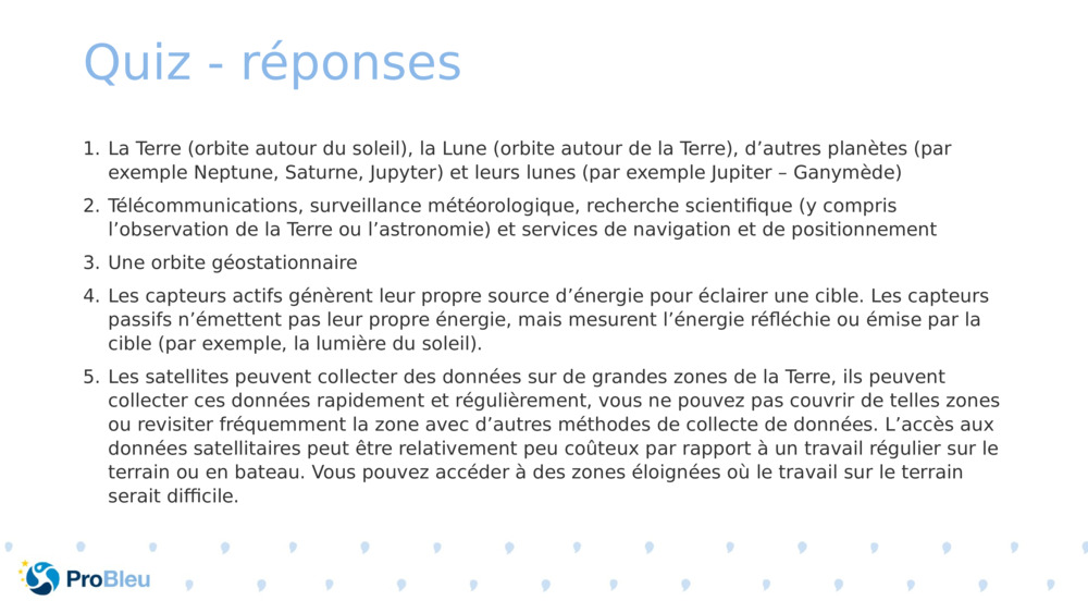 Quiz - réponses