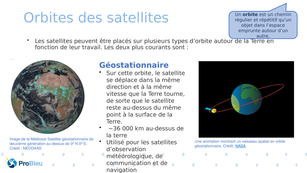 Orbites des satellites