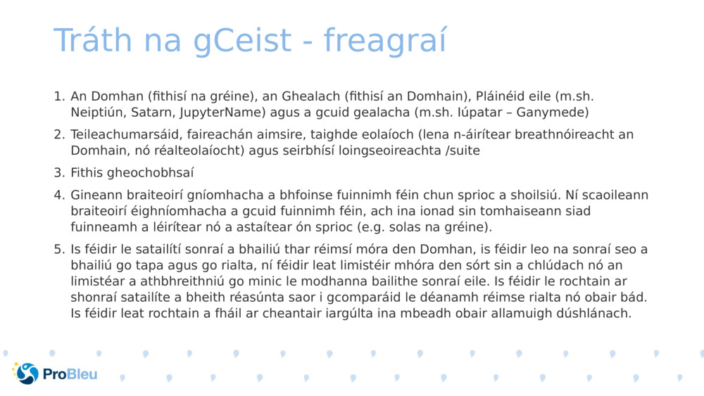 Tráth na gCeist - freagraí