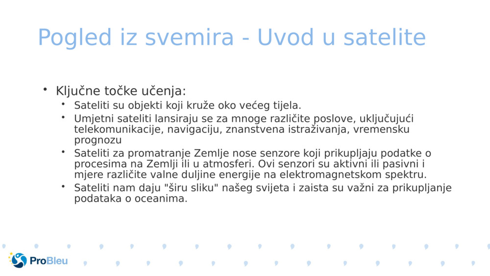 Pogled iz svemira - Uvod u satelite