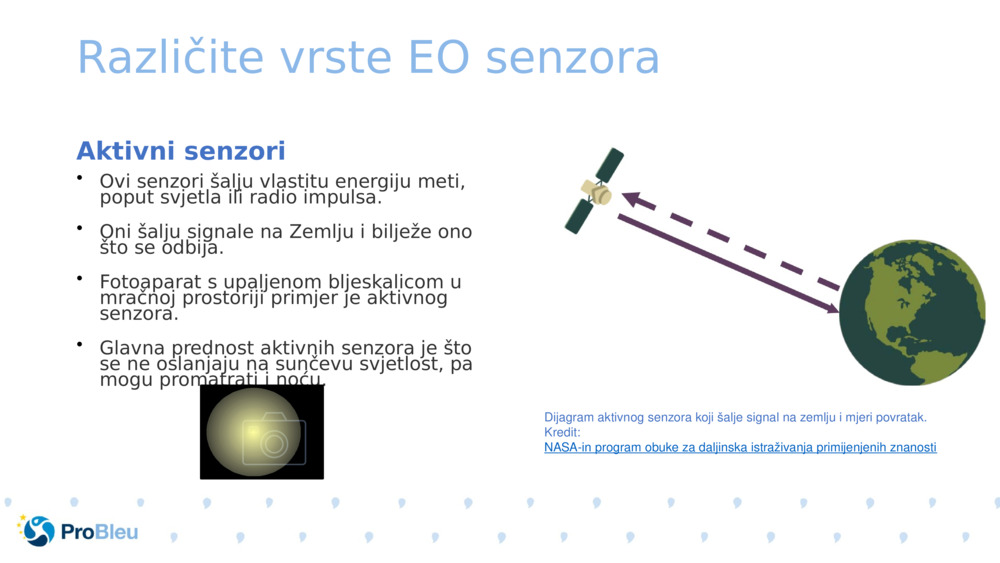 Različite vrste EO senzora