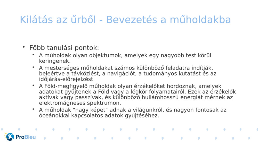 Kilátás az űrből - Bevezetés a műholdakba