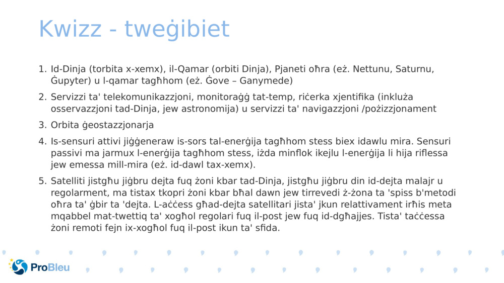 Kwizz - tweġibiet