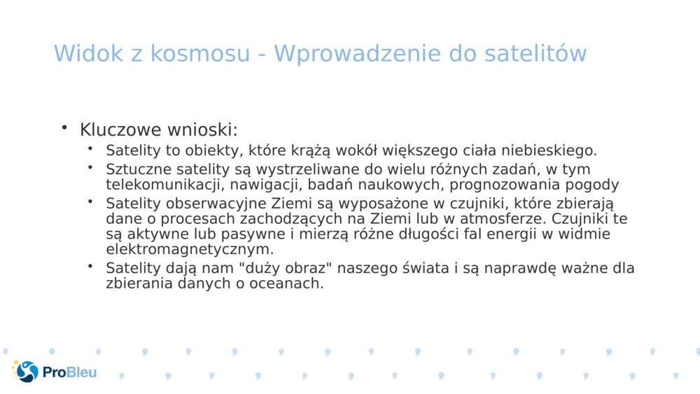 Widok z kosmosu - Wprowadzenie do satelitów