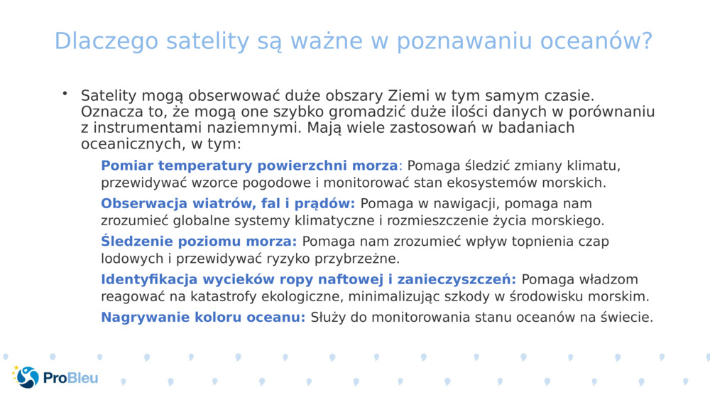 Dlaczego satelity są ważne w poznawaniu oceanów? 