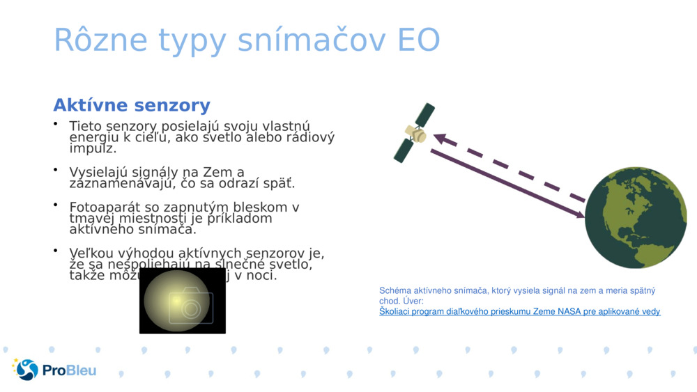 Rôzne typy snímačov EO