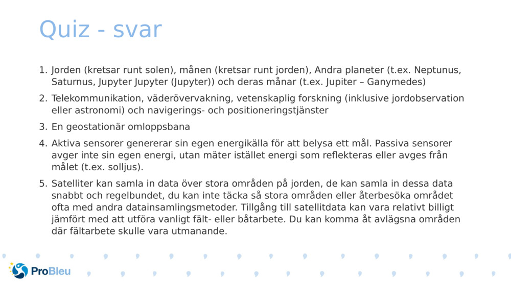 Quiz - svar