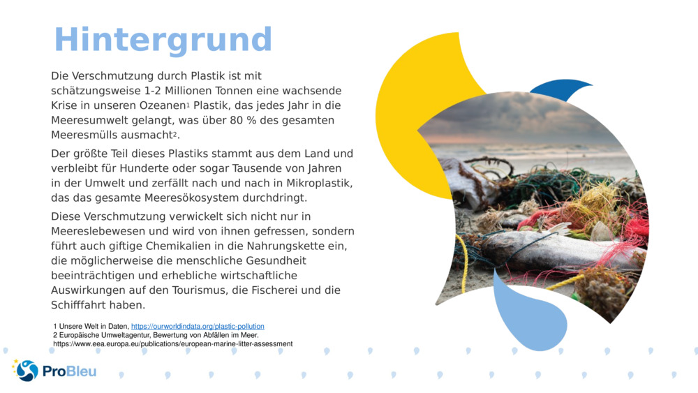 Die Verschmutzung durch Plastik ist mit schätzungsweise 1-2 Millionen Tonnen eine wachsende Krise in unseren Ozeanen