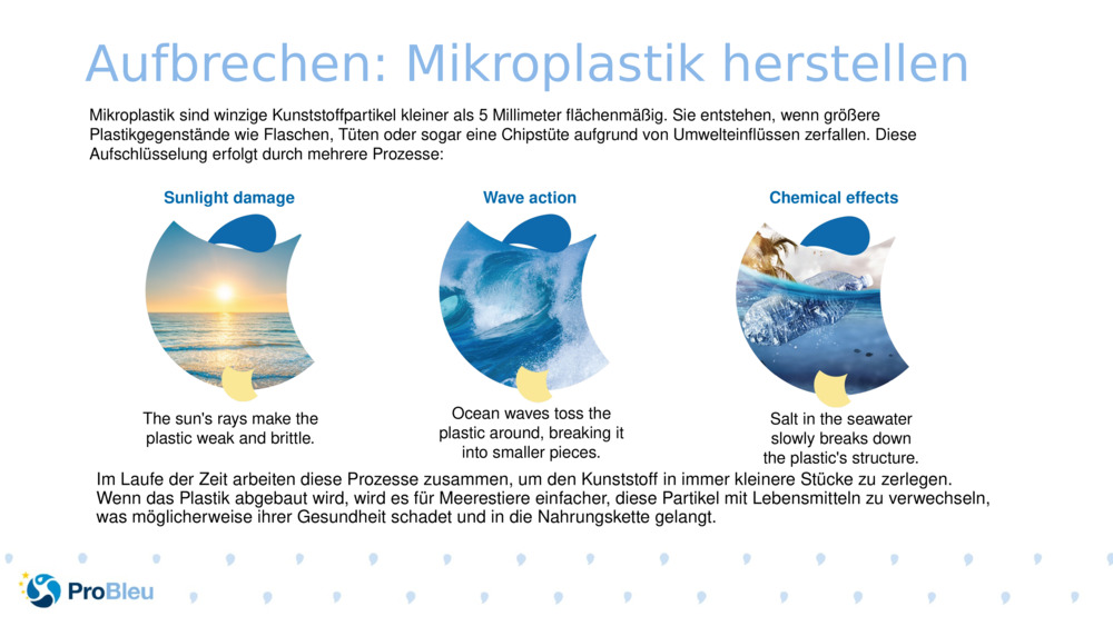 Aufbrechen: Mikroplastik herstellen