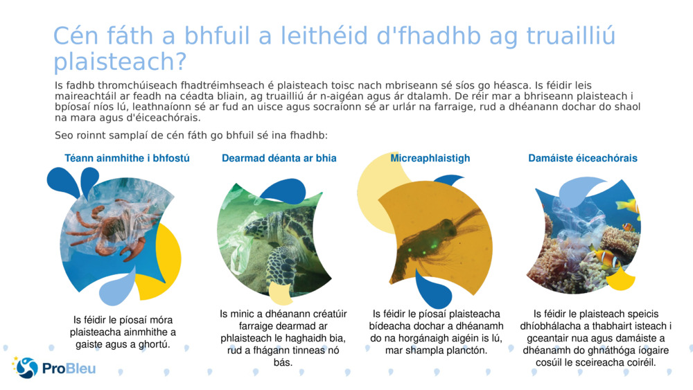 Cén fáth a bhfuil a leithéid d'fhadhb ag truailliú plaisteach?