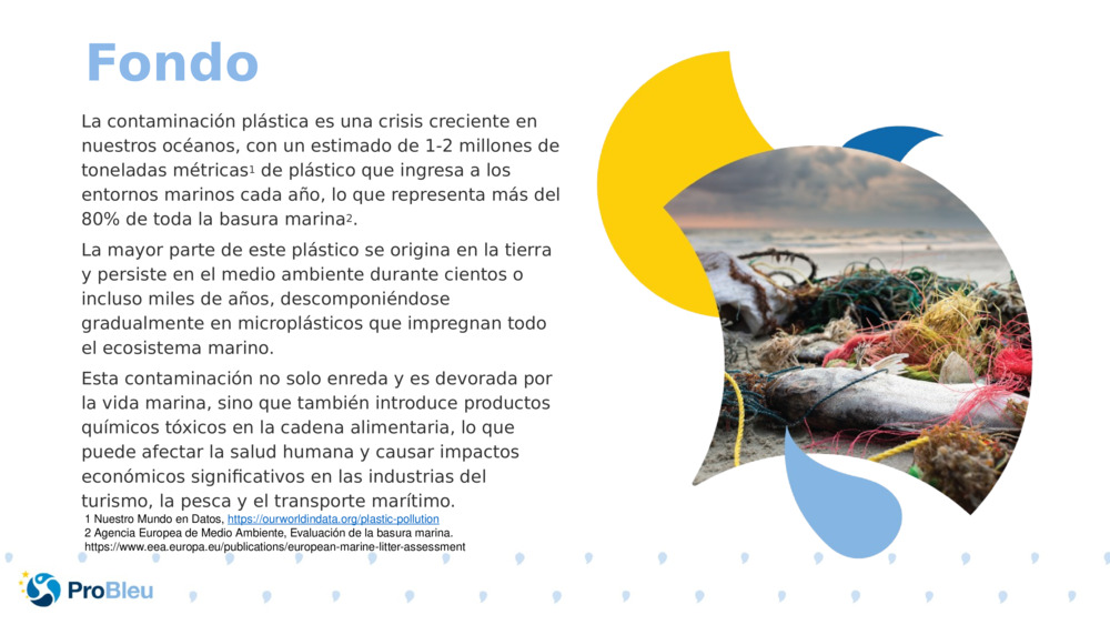 La contaminación plástica es una crisis creciente en nuestros océanos, con un estimado de 1-2 millones de toneladas métricas