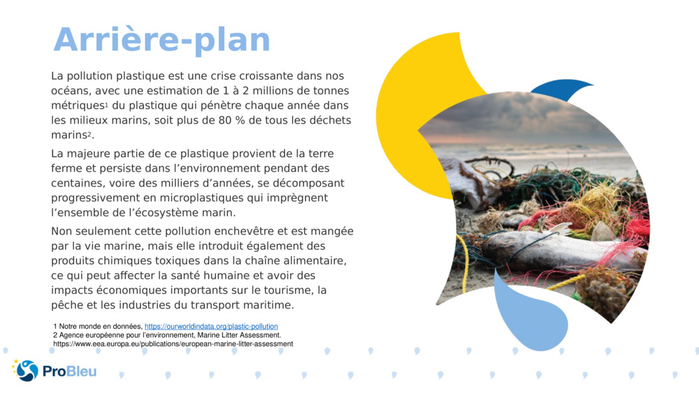 La pollution plastique est une crise croissante dans nos océans, avec une estimation de 1 à 2 millions de tonnes métriques