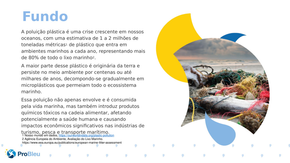 A poluição plástica é uma crise crescente em nossos oceanos, com uma estimativa de 1 a 2 milhões de toneladas métricas