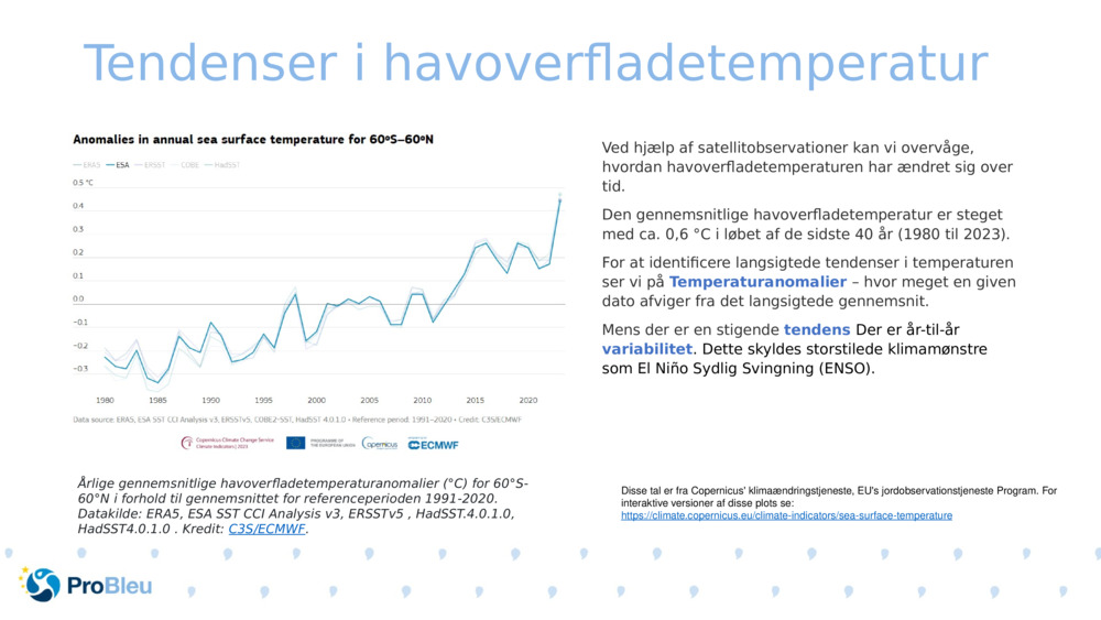 Tendenser i havoverfladetemperatur