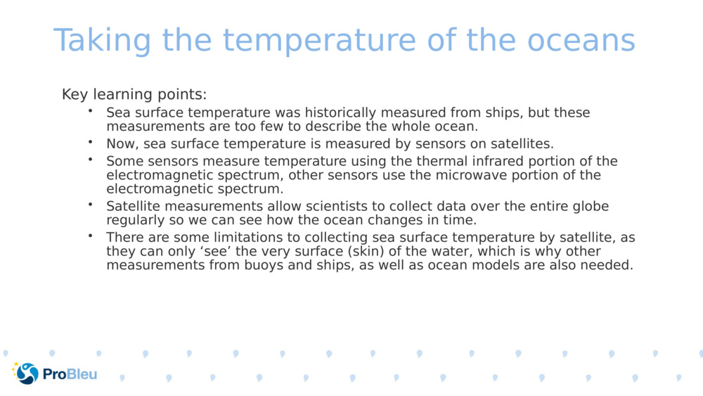 Taking the temperature of the oceans