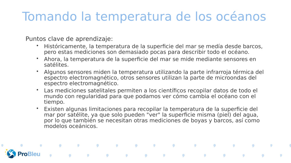 Tomando la temperatura de los océanos