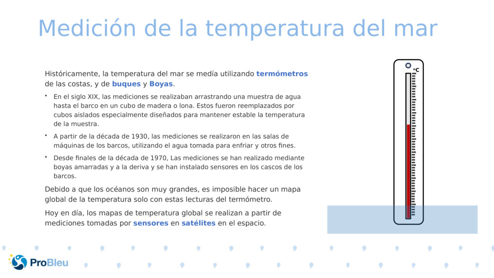 Medición de la temperatura del mar