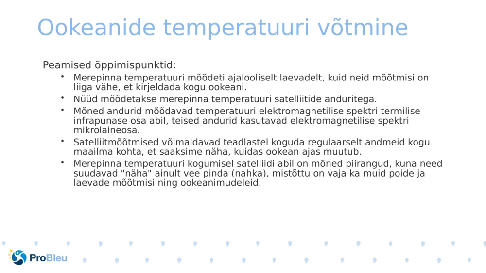 Ookeanide temperatuuri võtmine