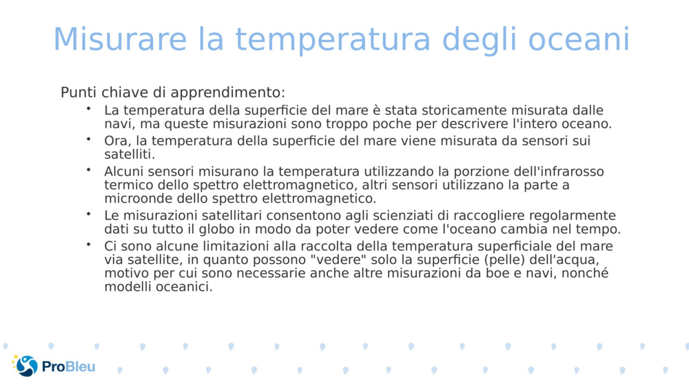 Misurare la temperatura degli oceani