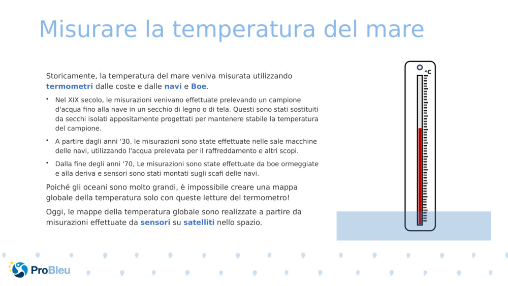 Misurare la temperatura del mare