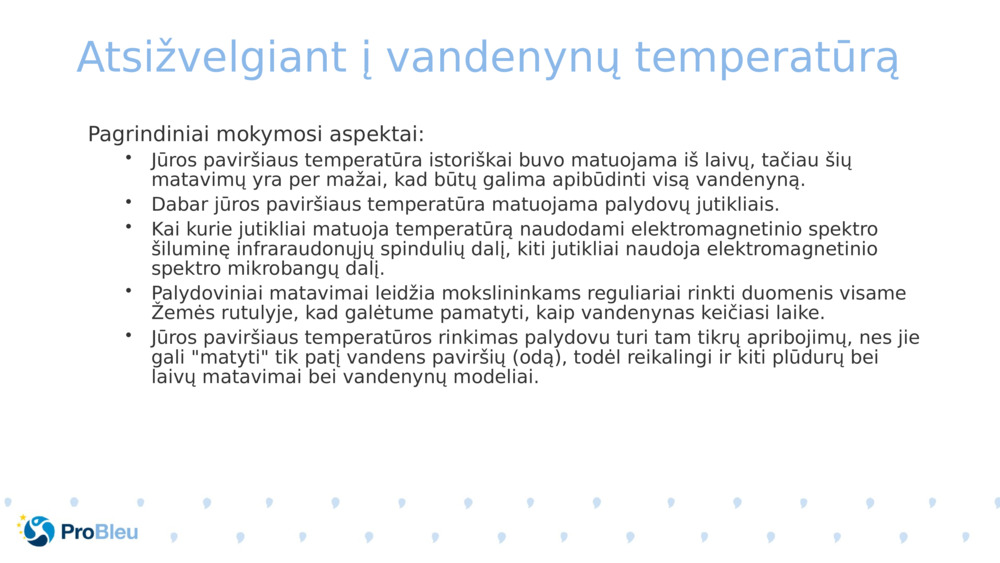 Atsižvelgiant į vandenynų temperatūrą