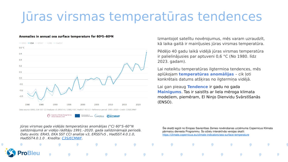 Jūras virsmas temperatūras tendences