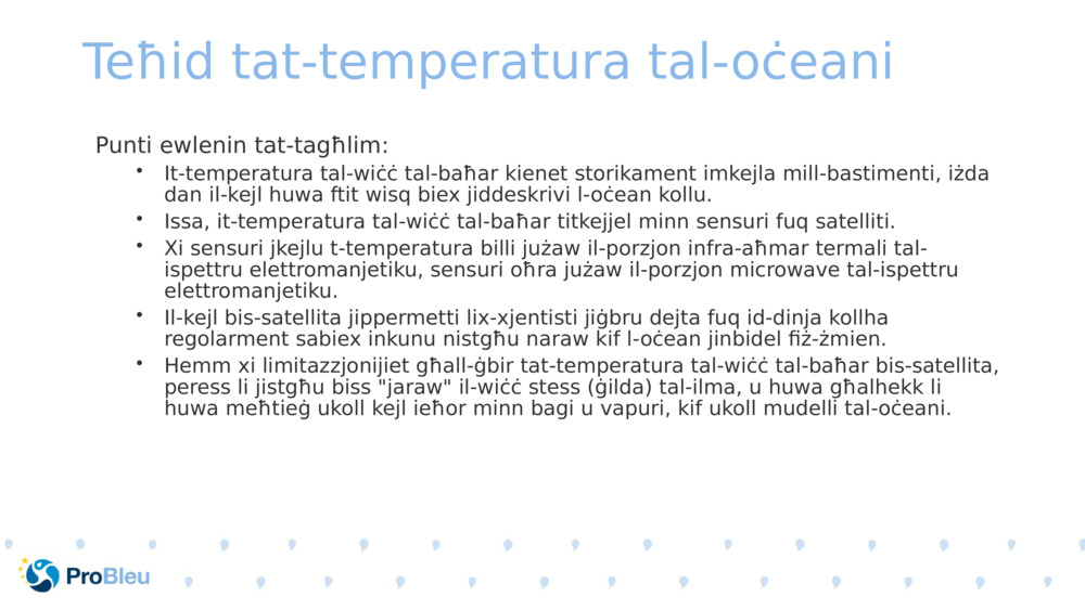 Teħid tat-temperatura tal-oċeani