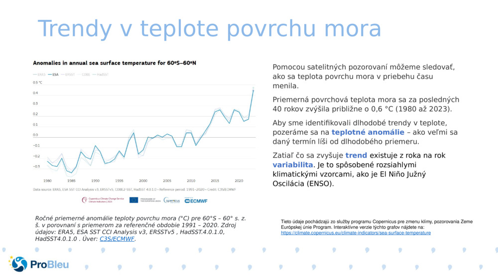 Trendy v teplote povrchu mora