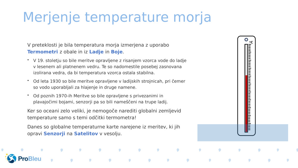 Merjenje temperature morja