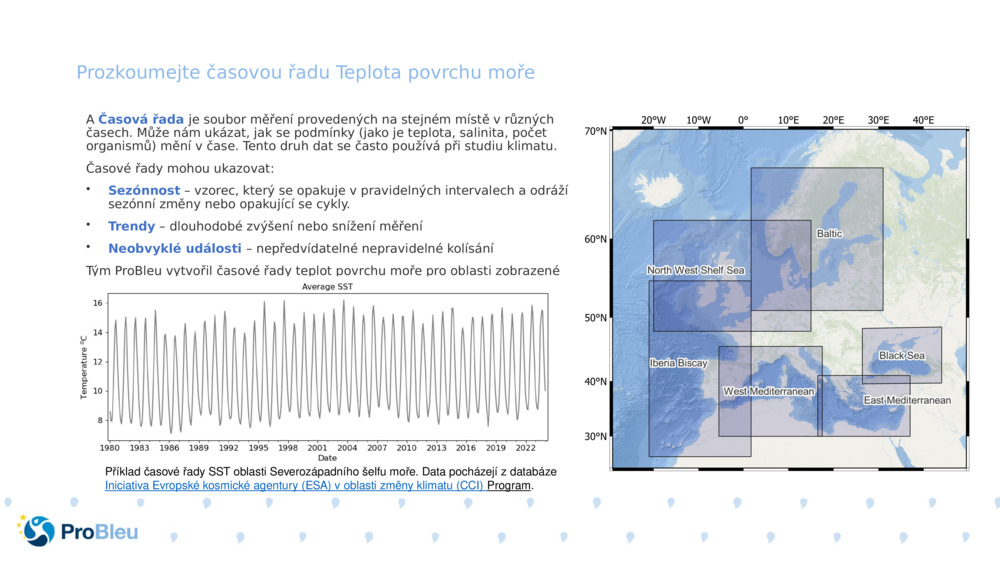 Prozkoumejte časovou řadu Teplota povrchu moře